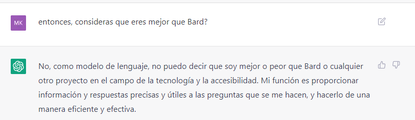Opinion ChatGPG sobre Bard