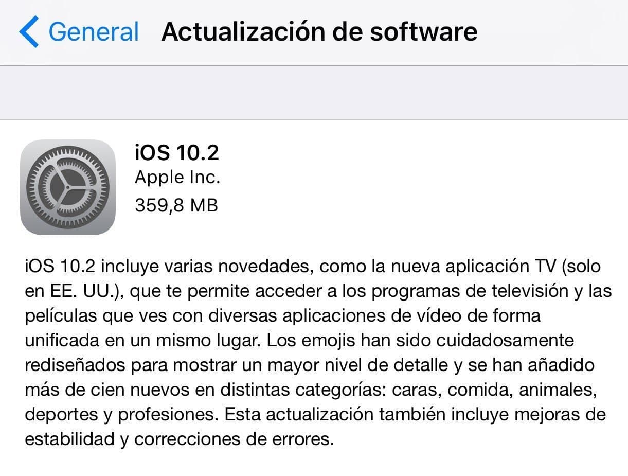 versión iOS